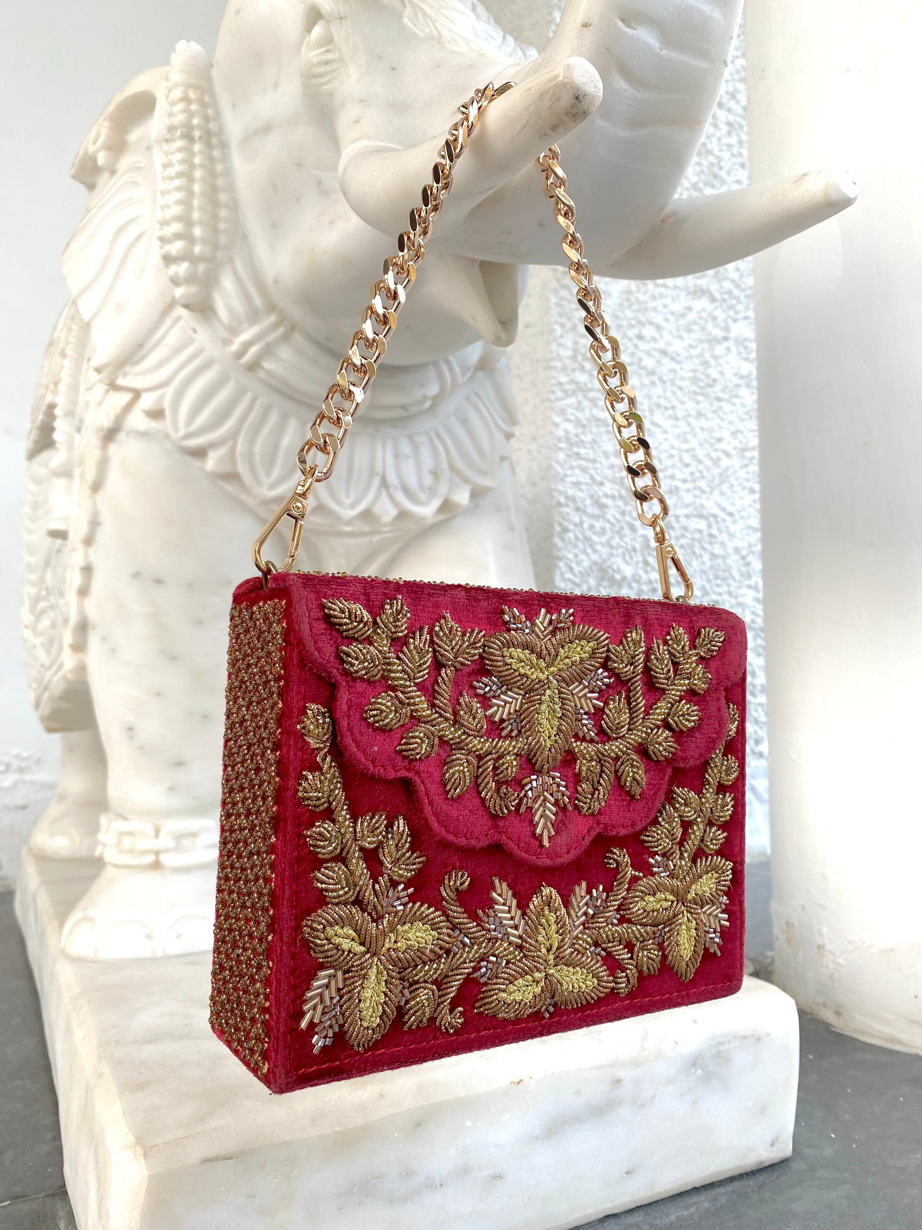 Maroon Arabian Nights Clutch