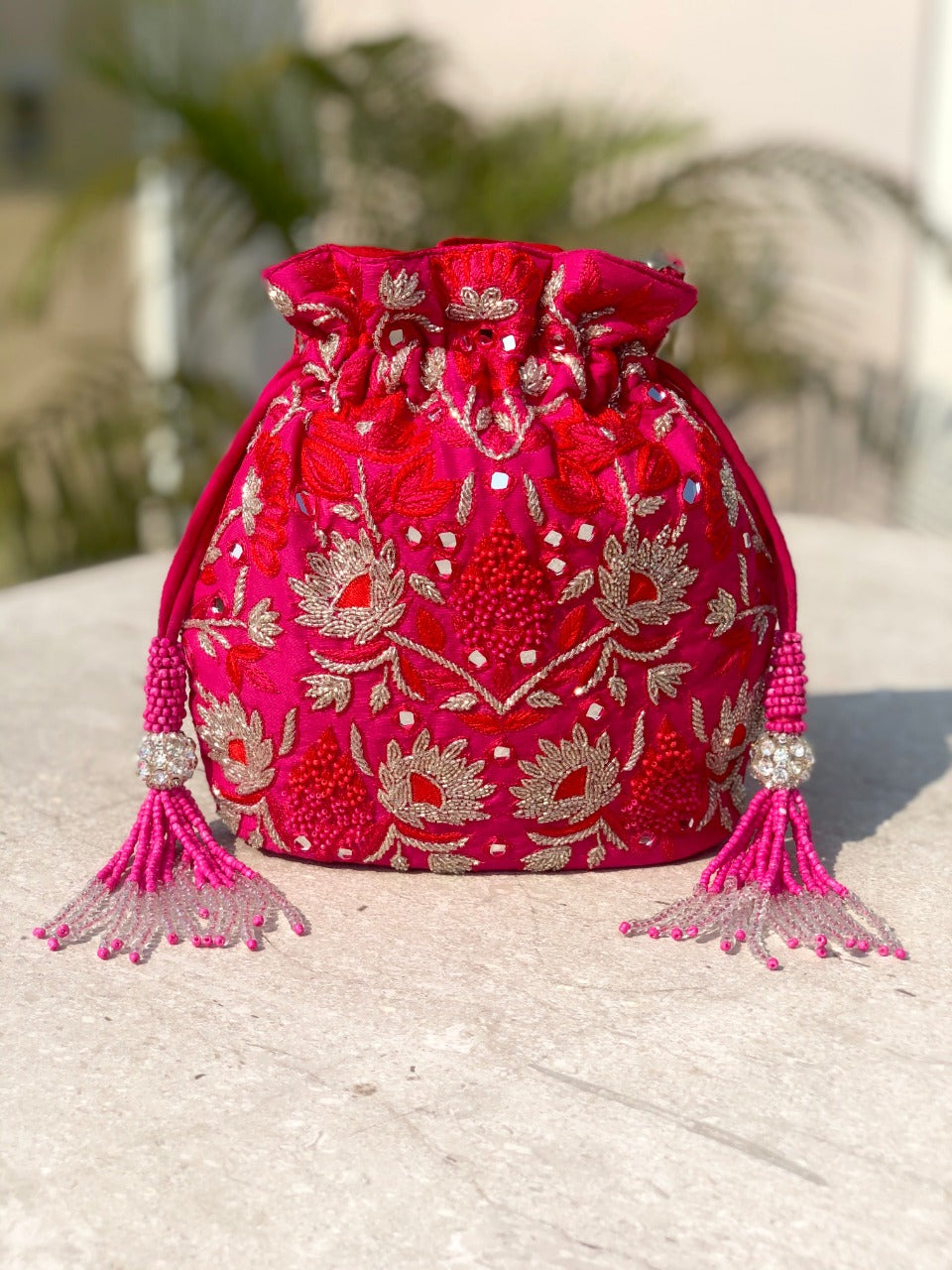 Fuschia Keya Bucket Bag