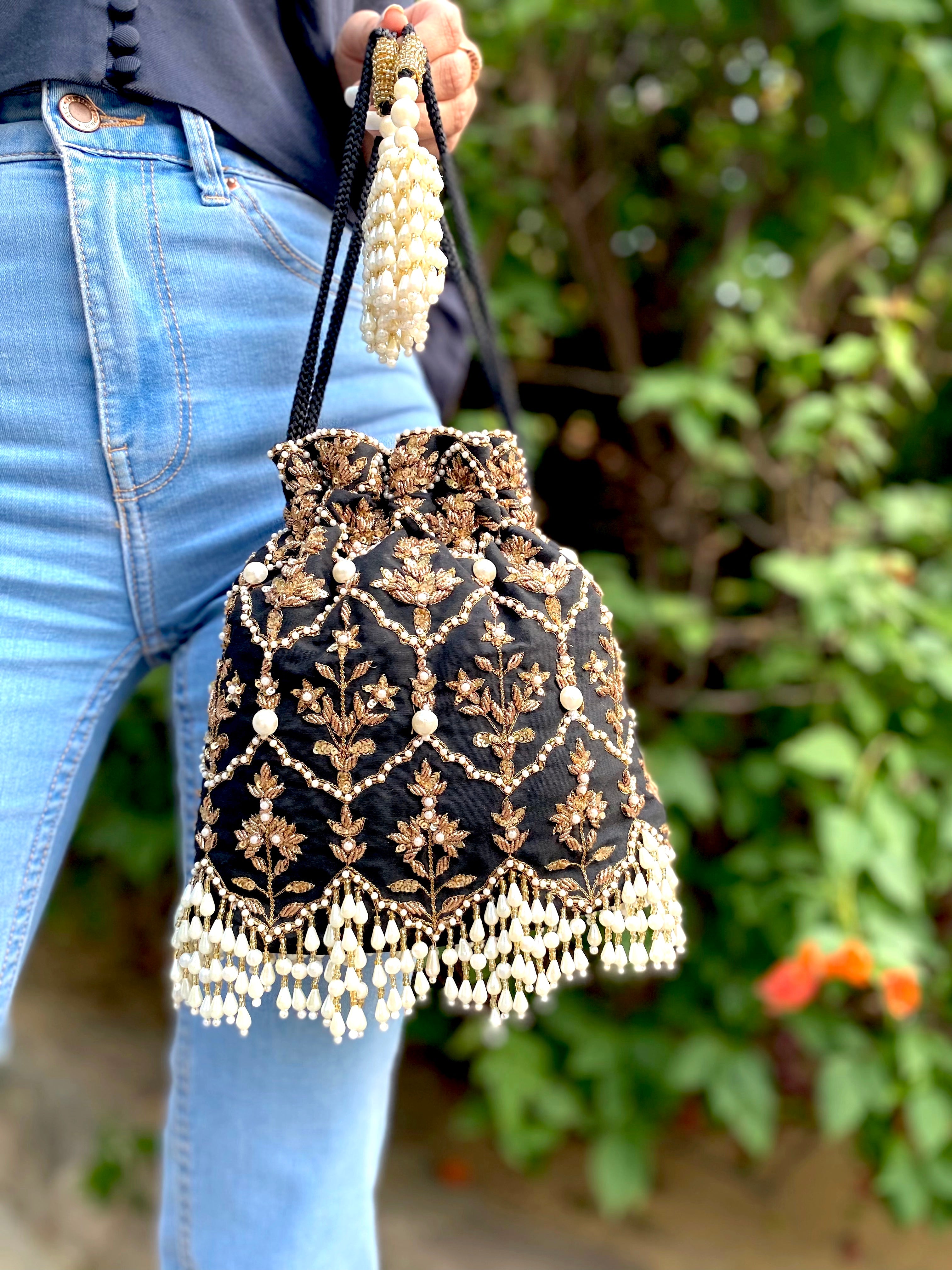 Black Nur Jahan Bucket Bag
