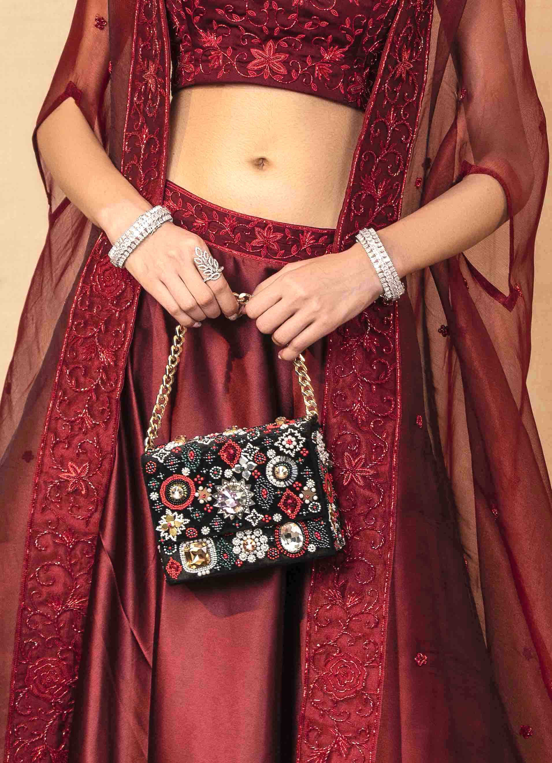 Black Multi Nafisah Clutch Bag