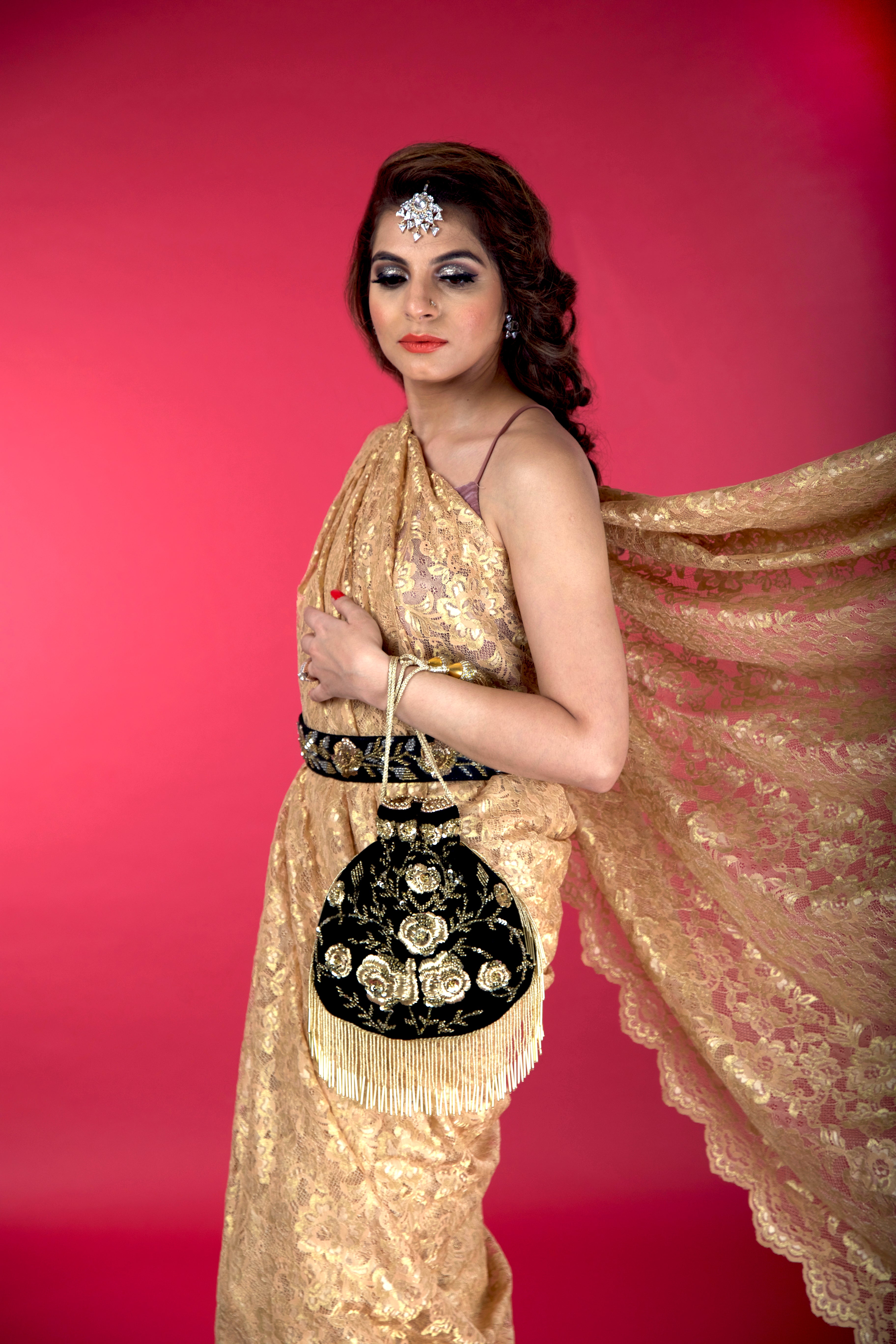 Black Zardozi Rosa Flapper