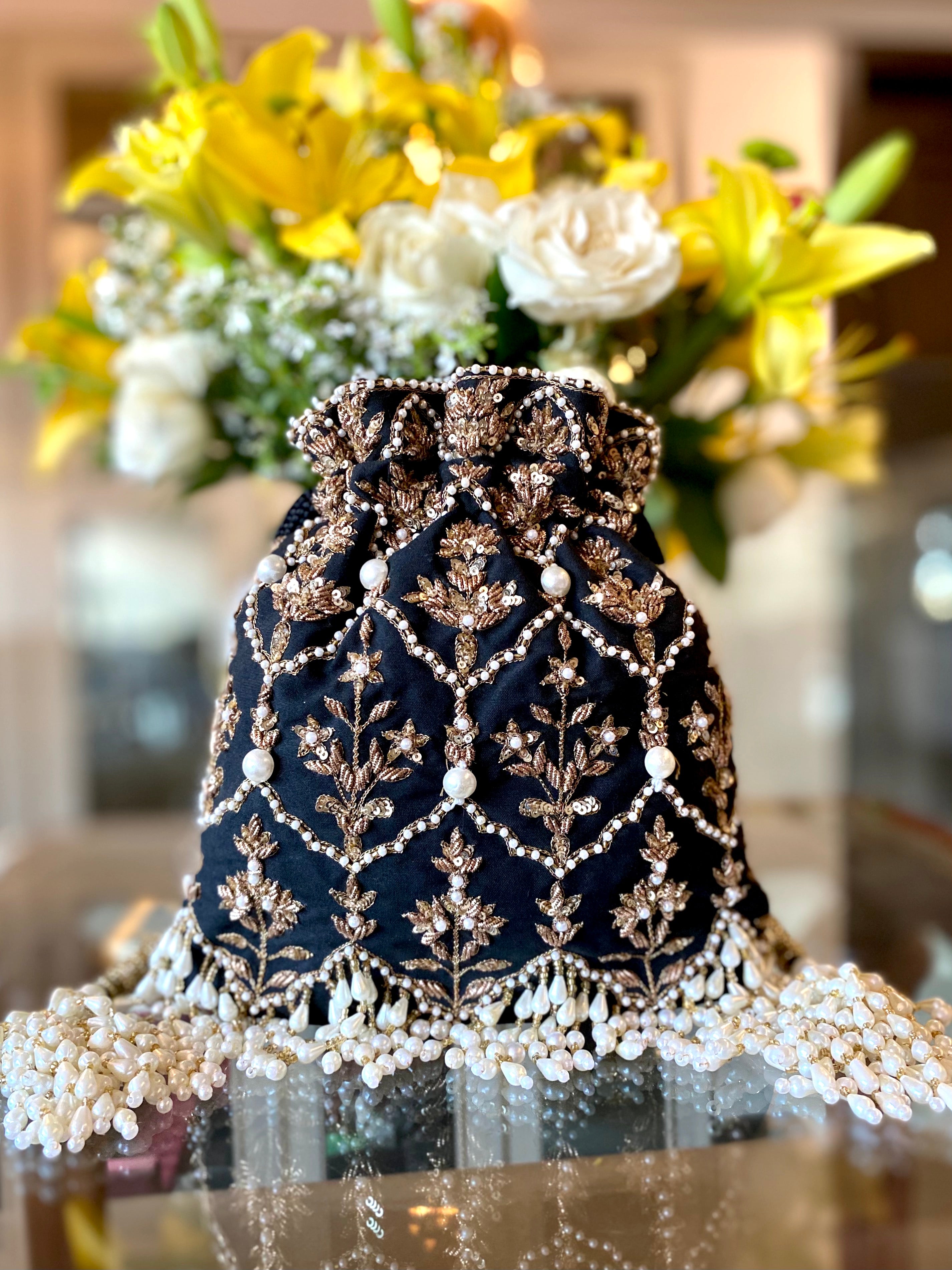 Black Nur Jahan Bucket Bag