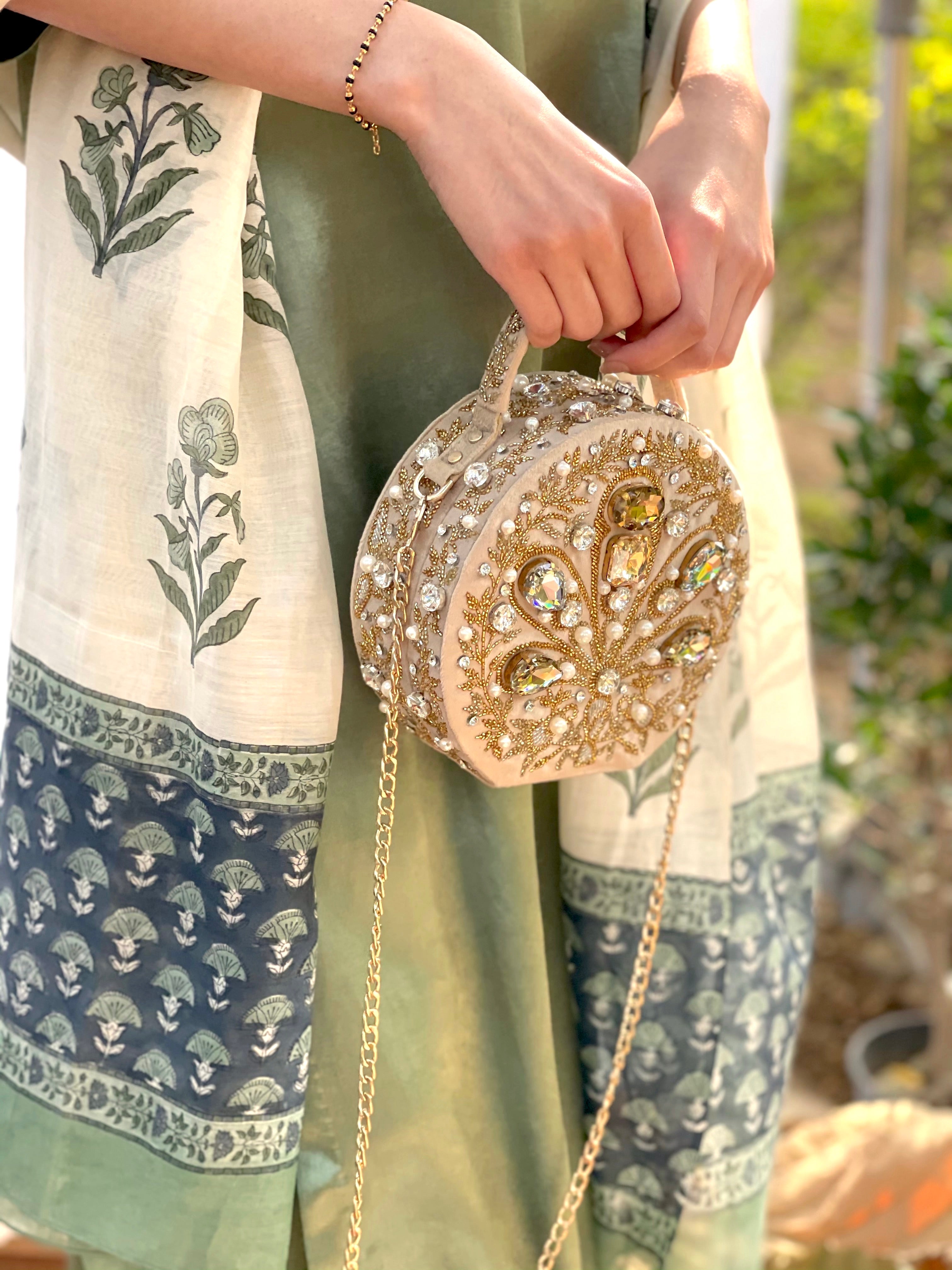 Gold Nafisah Clutch Bag