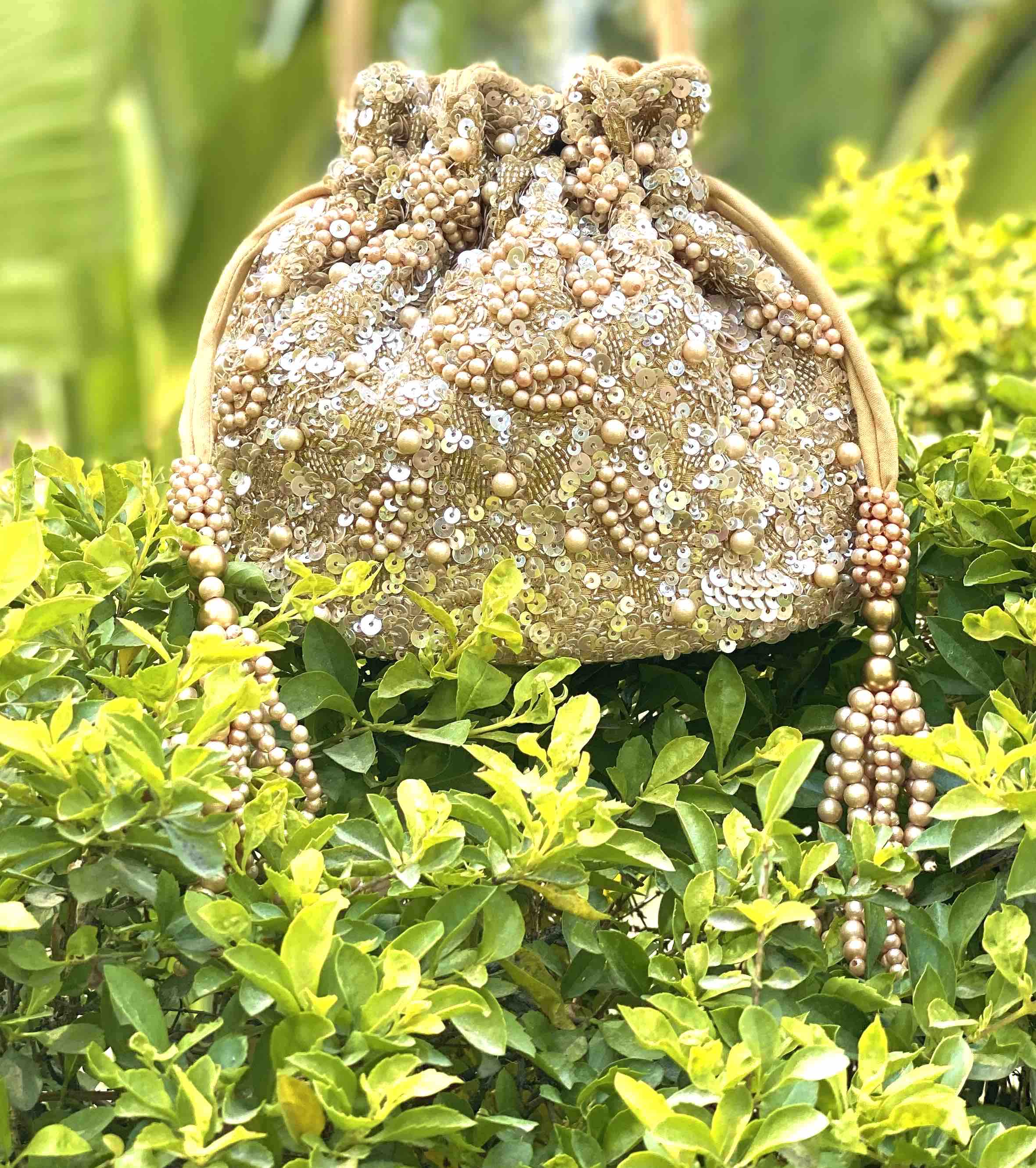 Gold Sakura Bucket Bag