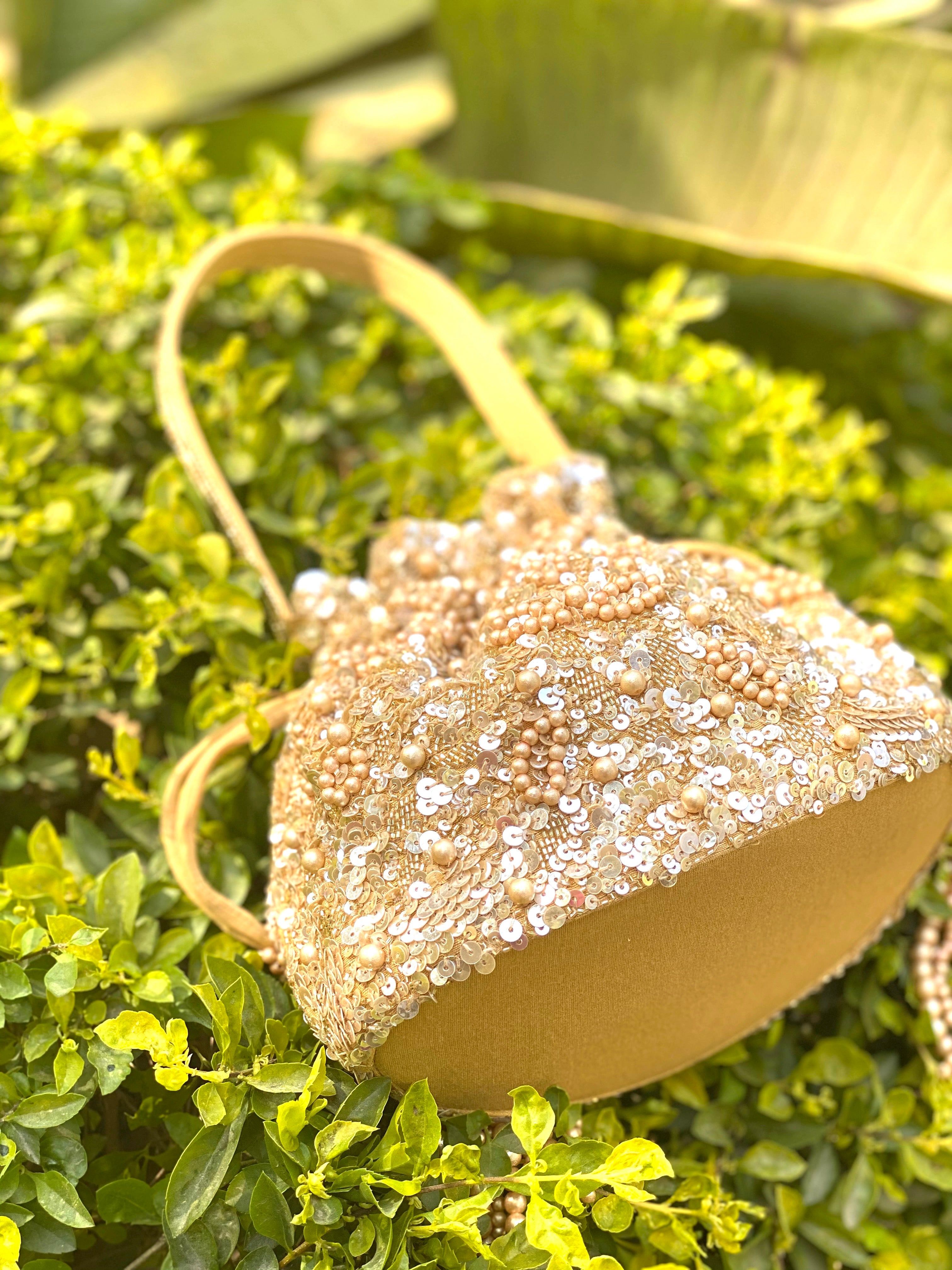 Gold Sakura Bucket Bag
