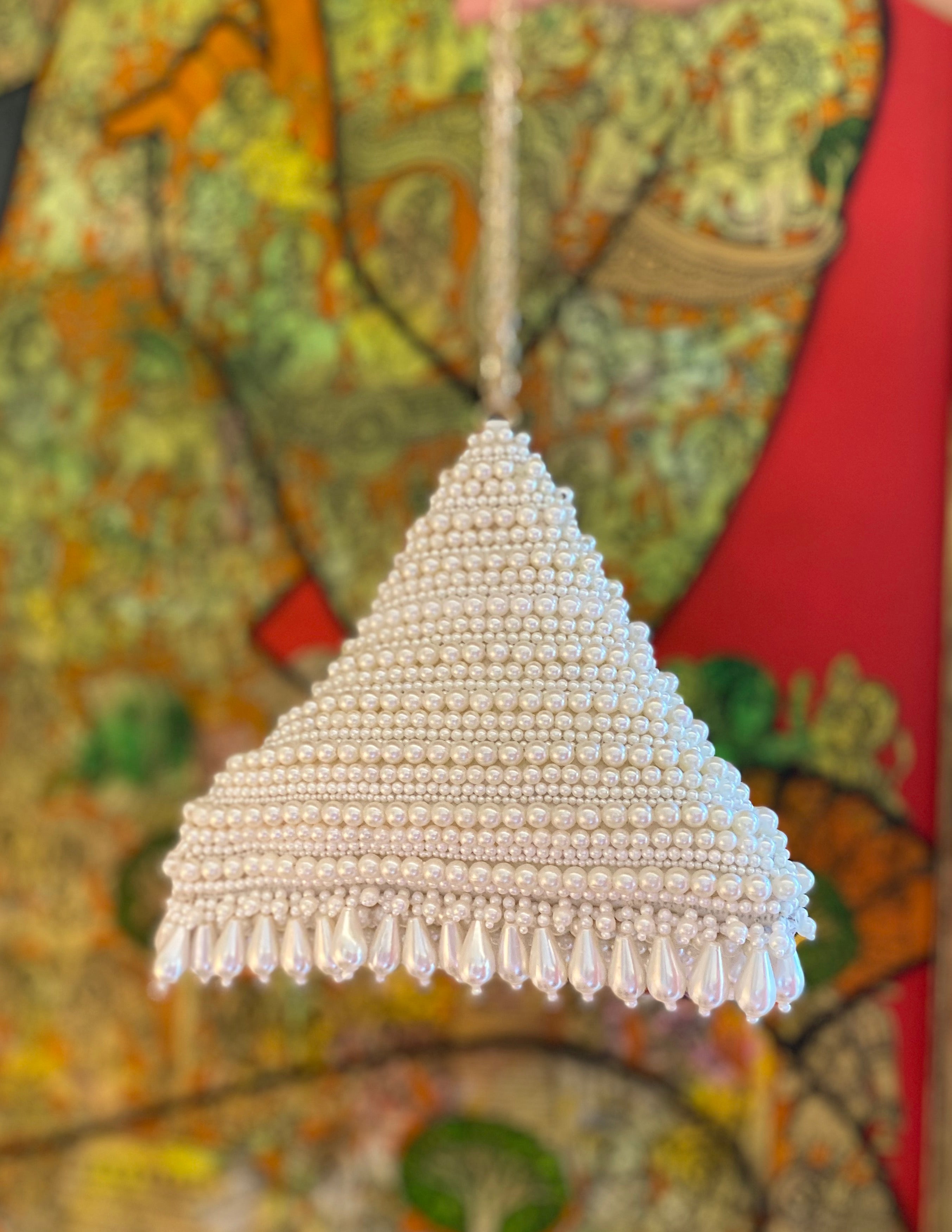 Cream Perla Pyramid Bag