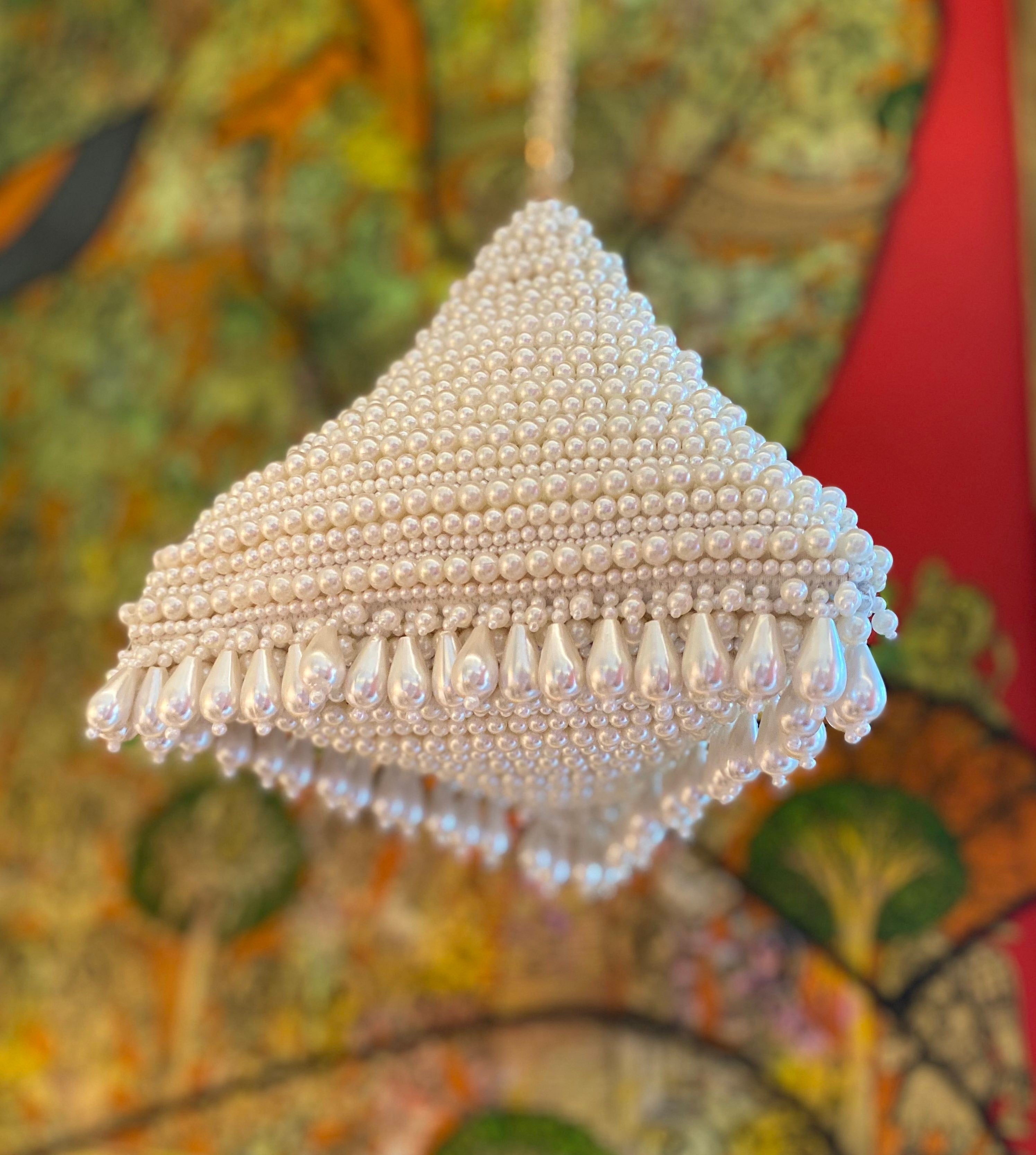 Cream Perla Pyramid Bag