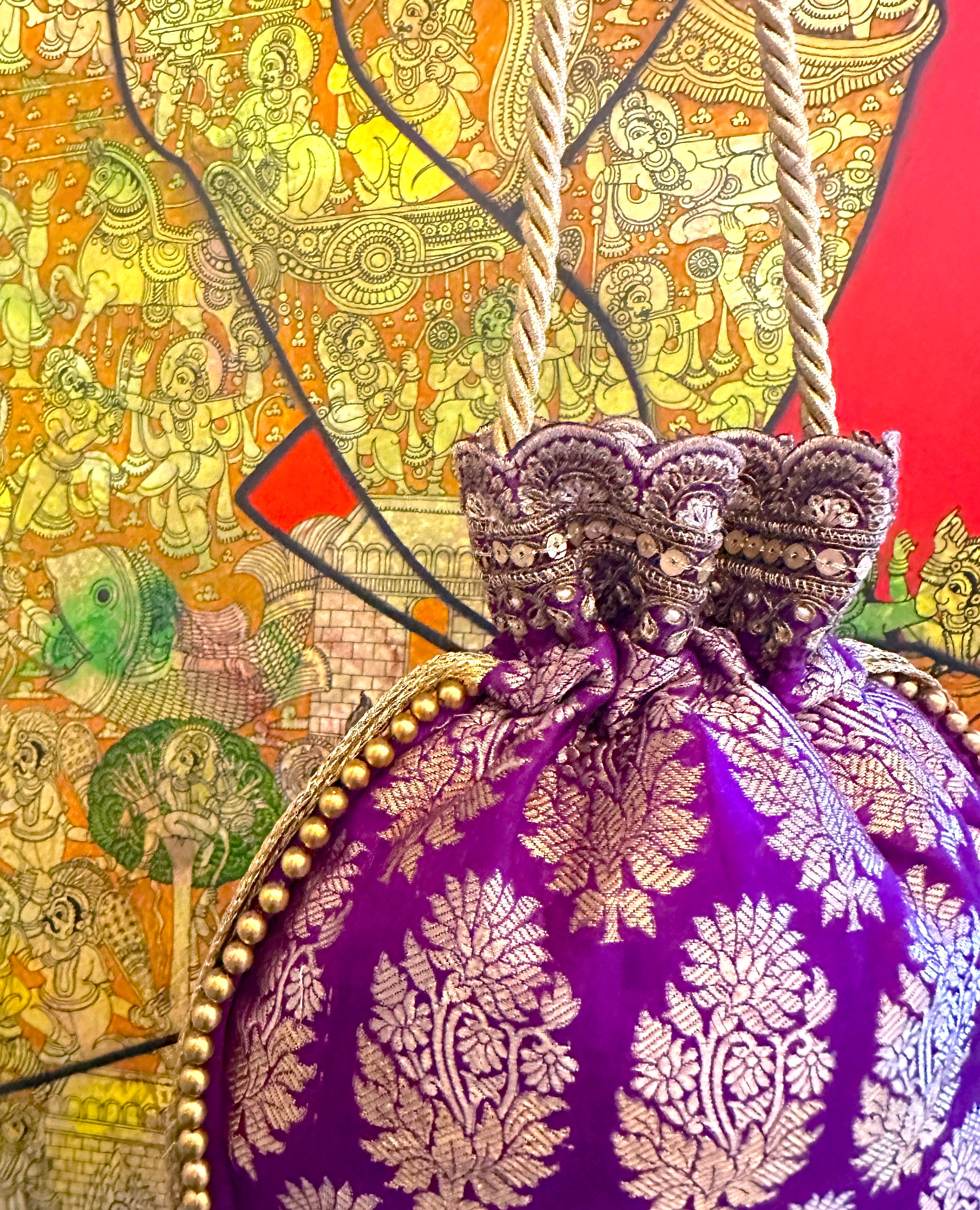 Purple Tankha Bag
