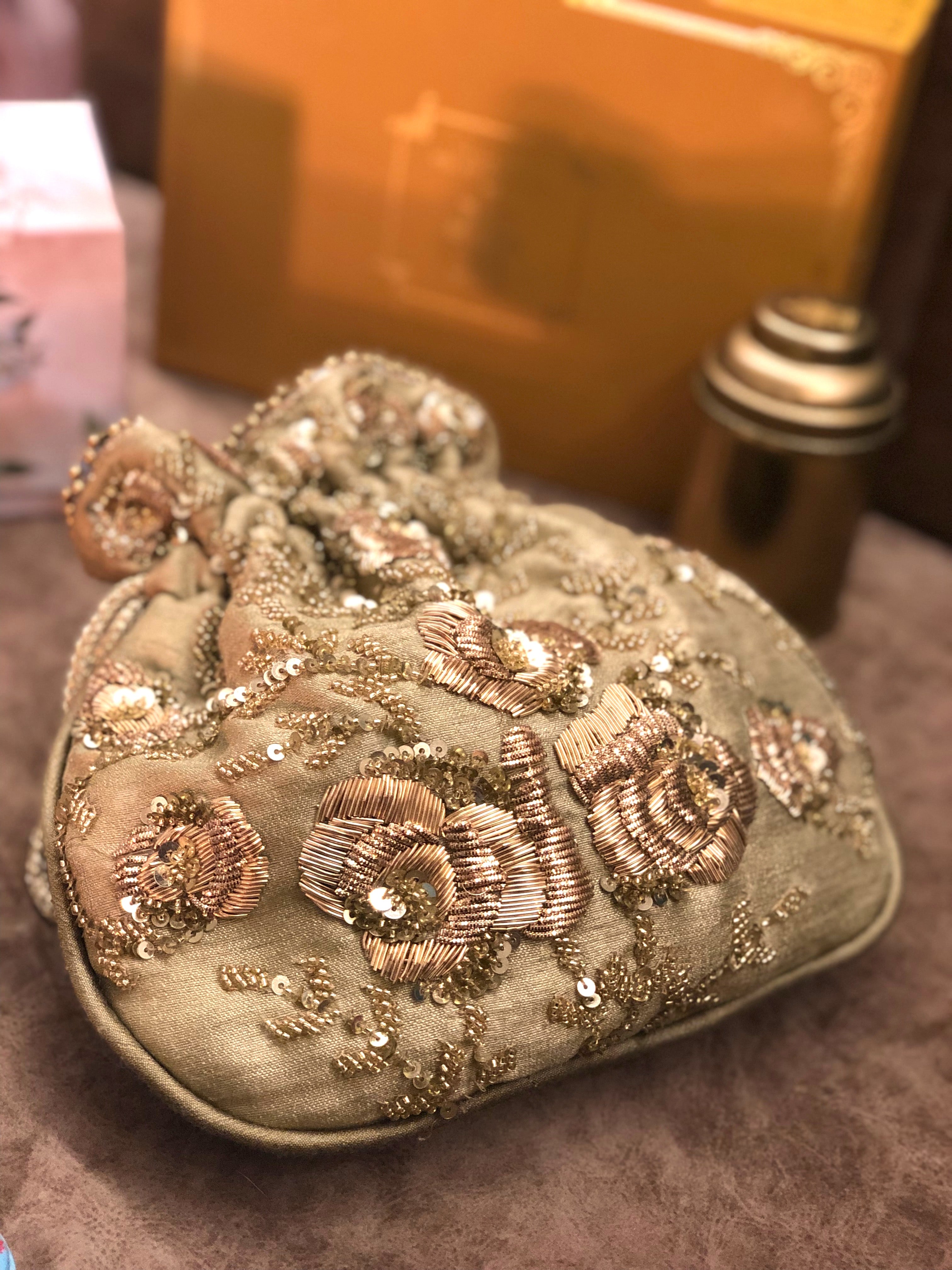 Gold Zardozi Rosa Bag