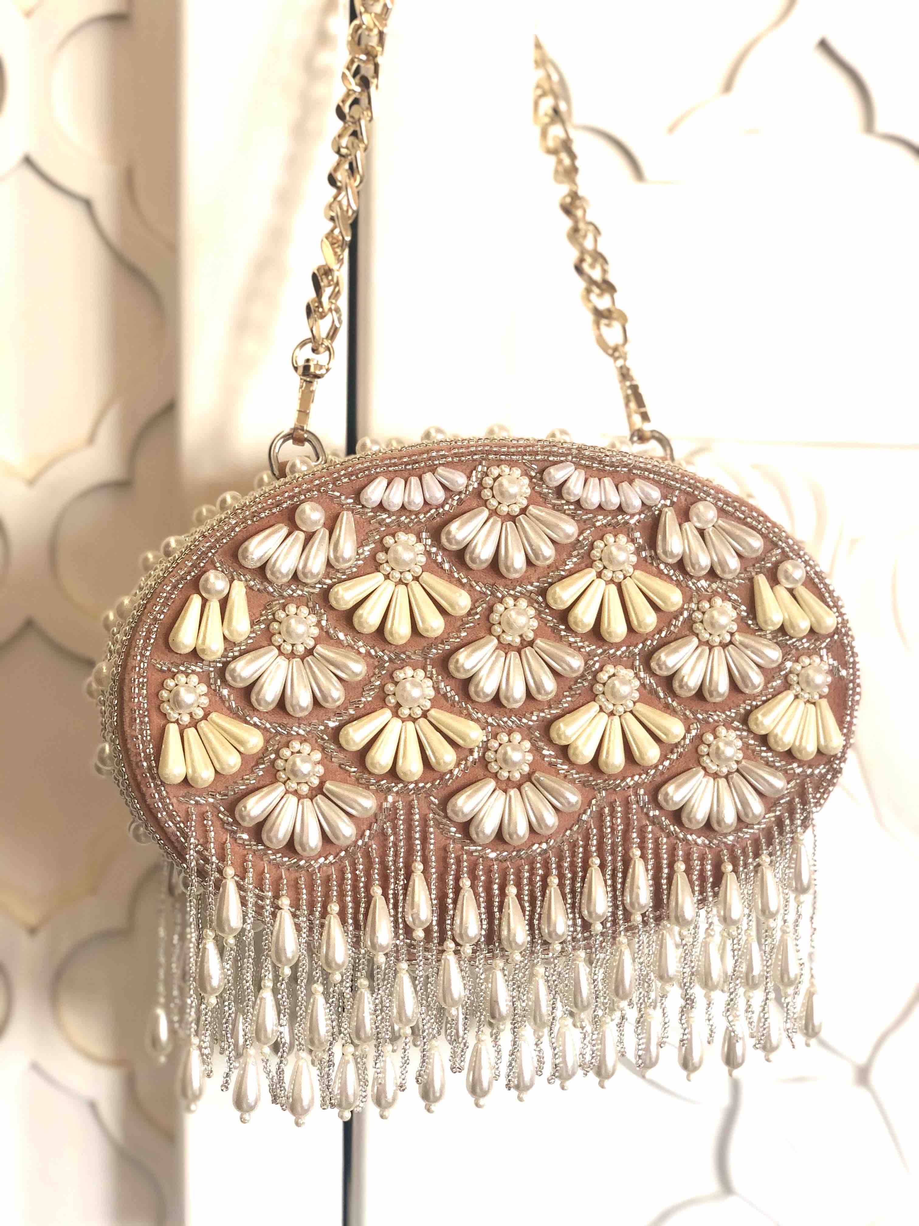 Pink Fareeda Flapper Clutch